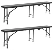 Ławki ogrodowe - Zestaw czarnych ławek ogrodowych D4-N37 - miniaturka - grafika 1