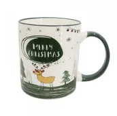 Kubki - ZIELONE ŚWIĘTA KUBEK PROSTY 330 ML DEK. RENIFER NBC - miniaturka - grafika 1