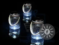 Lampy ogrodowe - Garthen Zestaw 3 lampionów solarnych szklanych - miniaturka - grafika 1