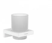 Kubki na szczoteczki do zębów - Hansgrohe 41749700 AddStoris Kubek na szczoteczki do zębów biały matowy - miniaturka - grafika 1