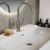 Baterie umywalkowe - Ideal Standard Joy Bateria umywalkowa wysoka bez korka nikiel BC778GN - miniaturka - grafika 1