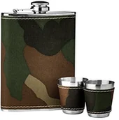 Pozostałe akcesoria barmańskie - Premier Housewares Premier housewares 8 G, design Camouflage ze stali nierdzewnej Flachmann zestaw 0507797 - miniaturka - grafika 1