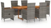 Meble ogrodowe - vidaXL 7-częściowy zestaw mebli ogrodowych polirattan szary 3070770 - miniaturka - grafika 1