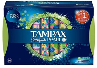 Tampax Pearl Compak Super Tampony z aplikatorem 36X, najlepszy tampon dla komfortowej ochrony i dyskrecji - Tampony Tampax Pearl Compak Super Tampony z aplikatorem 36X, najlepszy tampon dla komfortowej ochrony i dyskrecji - Tampony - miniaturka - grafika 1