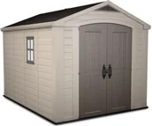 Altany ogrodowe - Keter Domek ogrodowy Factor, kremowy, 256,5x331,5x243 cm - miniaturka - grafika 1