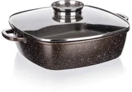 Brytfanny - Banquet Brytfanna z nieprzywierającą powierzchnią PREMIUM Ciemnobrązowy 28 × 28 × 8 cm z pokrywką z systemem aroma knob - miniaturka - grafika 1