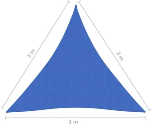 VidaXL Żagiel przeciwsłoneczny, 160 g/m, niebieski, 3x3x3 m, HDPE 311747 VidaXL - Parasole ogrodowe - miniaturka - grafika 6