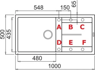 Elleci Zlew UNICO 480 dove grey K93) KERATEK LKU48093) - Zlewozmywaki - miniaturka - grafika 2