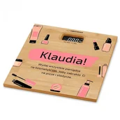 Wagi łazienkowe - Murrano Waga bambusowa łazienkowa z nadrukiem dla niej kosmetyczki WAG2-021 - miniaturka - grafika 1