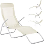 Leżaki ogrodowe - Leżak ogrodowy grawitacyjny beżowy zero gravity GC0047 - miniaturka - grafika 1