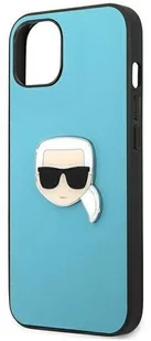 Karl Lagerfeld KLHCP13SPKMB iPhone 13 mini 5,4" niebieski/blue hardcase Leather Ikonik Karl s Head Metal KF000803 - Etui i futerały do telefonów - miniaturka - grafika 7