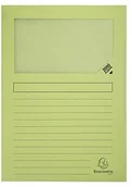 Teczki i skoroszyty - Exacompta Exacompta 50153E opakowanie z 100 teczkami okiennymi Super, certyfikat PEFC, karton 160 g/m, praktyczne i wytrzymałe, do DIN A4, opakowanie 100 szt., kolor zielony 50153E - miniaturka - grafika 1