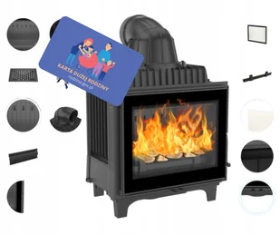 Kratki.pl Marek Bal Kominek powietrzny żeliwny FRANEK 10 kW  180 FRANEK/10/PF - Kominki wolnostojące - miniaturka - grafika 2