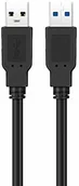 Kable USB - Ewent USB 3.0 typ A dla kobiet i mężczyzn, ekranowany kabel dual 28 AWG miedzi, transmisja do 5 GMbit, długość kabla 3 m, czarny EW-100112-030-N-P - miniaturka - grafika 1
