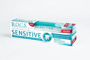 ROCS pasta do zębów Sensitive Repair & Whitening  75ml + szczoteczka ROCS GRATIS R11 - Wybielanie zębów - miniaturka - grafika 2