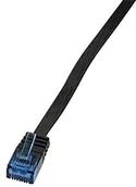 Kable miedziane - LogiLink cp0139b Cat5e UTP Flat patch kabel sieciowy, AWG 30, niebieski Colour RJ45 short Plug, czarny, 10 m 4052792027655 - miniaturka - grafika 1