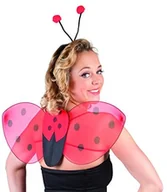 Stroje karnawałowe - Boland Zestaw boland 52853  kostium biedronka, do włosów opaska na włosy i skrzydła - miniaturka - grafika 1