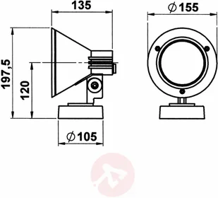 Albert Leuchten cienny 643 S obrotowy - Lampy ogrodowe - miniaturka - grafika 2