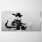 Obrazy i zdjęcia - PL Coloray Obraz na Szkle Hood Rat Banksy 100x50cm - miniaturka - grafika 1