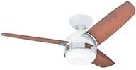 Wentylatory sufitowe - Hunter 50616 wentylator sufitowy Nova skrzydła z lampką, biały/chrom szczotkowany/jasnobrązowy, 107 cm 50616 - miniaturka - grafika 1