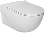 Miski WC - Roca Meridian Compacto 48x36 cm Rimless z deską slim Duroplast biała A34H242000 - miniaturka - grafika 1