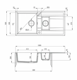 Deante ERIDAN ZQE A513 alabaster - Zlewozmywaki - miniaturka - grafika 6