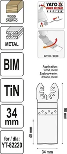 YATO BRZESZCZOT BIM-TIN DŁ 90MM SZER 34MM DLA YT-82220 - Brzeszczoty - miniaturka - grafika 4