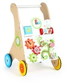Zabawki i gry sportowe - Small Foot by Legler Small Foot 10745 Wózek do nauki chodzenia ze stabilnego drewna, wielofunkcyjne urządzenie zabawka rozwijająca sprawność ruchową na przednim panelu, gumowe kółka zapewniają zapewnia bezpieczne i łatwe - miniaturka - grafika 1