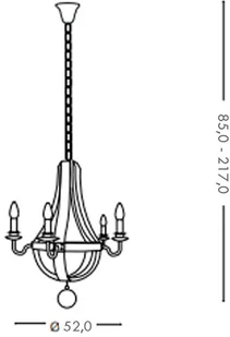 Ideal Lux Lampa Wisząca Millennium Sp5 129921 Średnica 52,0 Wys. 85,0 - 217,0 - Lampy sufitowe - miniaturka - grafika 2