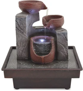 vidaXL Fontanna pokojowa ze światłem LED, żywica syntetyczna - Fontanny ogrodowe - miniaturka - grafika 3