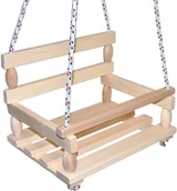 Huśtawki - TEDDIES TEDDIES Huśtawka drewniana 38 x 30 cm naturalna - miniaturka - grafika 1