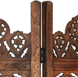 vidaXL vidaXL Parawan 3-panelowy, rzeźbiony, brązowy 120x165 cm, drewno mango - Parawany - miniaturka - grafika 4