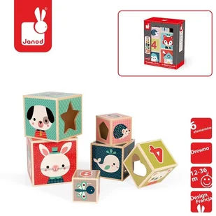 Janod DREWNIANA PIRAMIDA wieża Baby Forest J08016 - Klocki - miniaturka - grafika 3