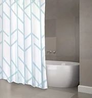 Zasłony - MSV 143152 zasłona do prysznica "Premium Tree", poliester, niebieska, 180 x 200 cm 143152 - miniaturka - grafika 1