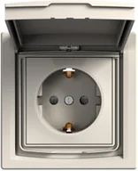 Gniazdka elektryczne - Schneider Asfora gniazdo hermetyczne Schuko podtynkowe pojedyncze IP44 kremowe EPH3100323 - miniaturka - grafika 1