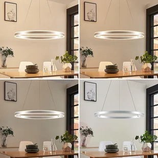 Lindby Moderne hanglamp chroom 80 cm incl. LED 3-staps dimbaar - Lyani - Lampy sufitowe - miniaturka - grafika 3