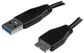 Kable USB - StarTech USB3AUB15CMS smukła Super Speed USB 3.0 A do kabla micro B (15 cm) Czarny, czarny 1 M USB3AUB1MS - miniaturka - grafika 1