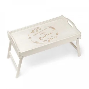 Murrano Personalizowany Stolik Śniadaniowy Biały Święta STL-BL-027 - Ławy i stoliki kawowe - miniaturka - grafika 3