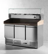 Piece, kotły  i płyty grzejne gastronomiczne - Hendi Stół chłodniczy z blatem granitowym do pizzy 3-drzwiowy z agregatem dolnym - miniaturka - grafika 1