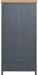 vidaXL Szafa dwudrzwiowa Hill Range, szara, 89x50x170 cm, lita sosna - Szafy - miniaturka - grafika 3
