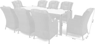 HOME & GARDEN Meble ogrodowe technorattanowe Bristol 230 cm Grey / Grey 8+1 755605 - Meble ogrodowe - miniaturka - grafika 8