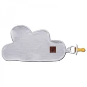 Smoczki uspokajające - Hi Little One Hi Little One - Hi Little One  -  Przytulanka Dou Dou z Zawieszką z Organicznej Bio Bawełny Gots Cozy Muslin Pacifier Keeper Cloud White - miniaturka - grafika 1