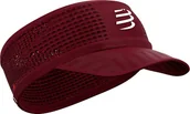 Czapki i chusty sportowe męskie - Compressport Opaska na głowę z daszkiem SPIDERWEB HEADBAND ON/OFF bordowa - miniaturka - grafika 1