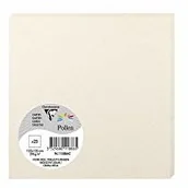 Papier do drukarek - Clairefontaine płatek opalizujący pyłek, 135 x 135 mm, 210 g - kremowa, opakowanie 25 szt. 11886C - miniaturka - grafika 1