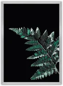 Plakaty - Dekoria Dekoria Plakat Dark Fern Leaf 21 x 30 cm Ramka Srebrna 218B-000-19 - miniaturka - grafika 1
