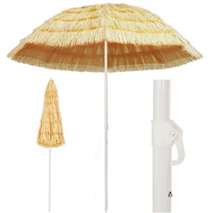 vidaXL Parasol plażowy w stylu hawajskim, naturalny, 240 cm - Parasole ogrodowe - miniaturka - grafika 2