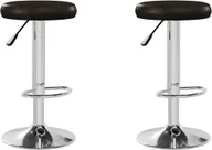 Taborety i hokery - vidaXL Stołki barowe, 2 szt., brązowe, sztuczna skóra - miniaturka - grafika 1