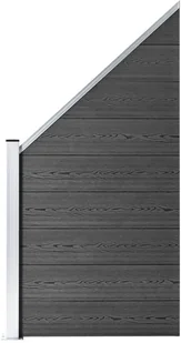 shumee Panel ogrodzeniowy WPC 95x(105 180) cm czarny - Pozostałe ozdoby ogrodowe - miniaturka - grafika 2