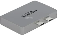 Inne akcesoria audio-wideo - Delock 64001 adapter kablowy 2 x USB Type-C 2 x DisplayPort Szary 4043619640010 - miniaturka - grafika 1