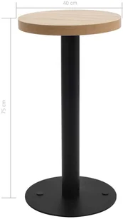 vidaXL Stolik bistro, kolor jasny brąz, 40 cm, MDF - Ławy i stoliki kawowe - miniaturka - grafika 9